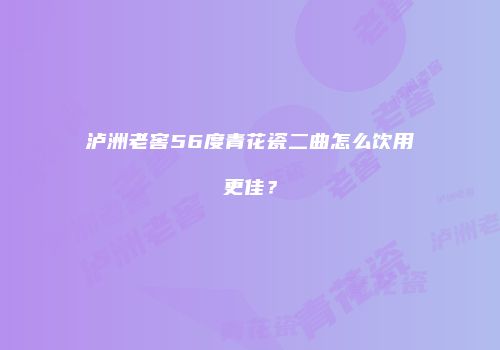 泸洲老窖56度青花瓷二曲怎么饮用更佳？
