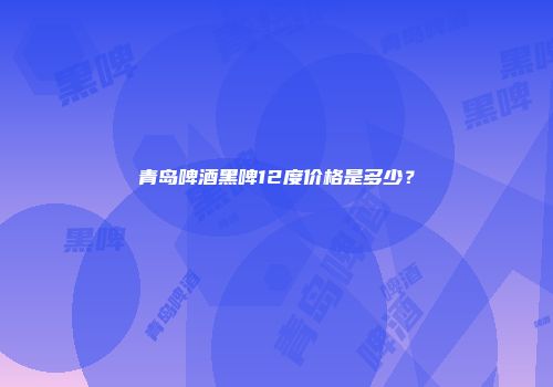 青岛啤酒黑啤12度价格是多少？
