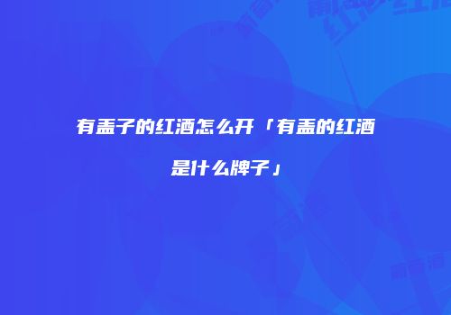 有盖子的红酒怎么开「有盖的红酒是什么牌子」