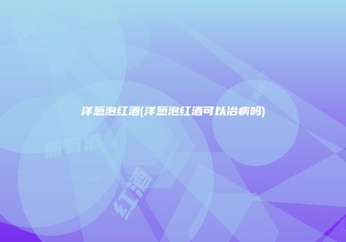 洋葱泡红酒(洋葱泡红酒可以冶病吗)