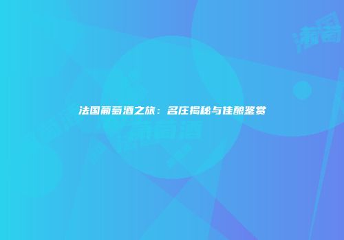 法国葡萄酒之旅：名庄揭秘与佳酿鉴赏