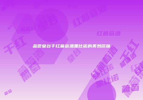 品尝皇台干红葡萄酒黑比诺的美妙滋味