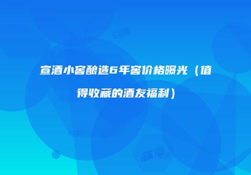 宣酒小窖酿造6年窖价格曝光（值得收藏的酒友福利）