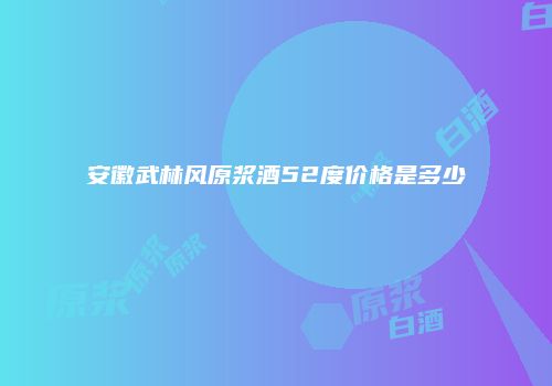 安徽武林风原浆酒52度价格是多少