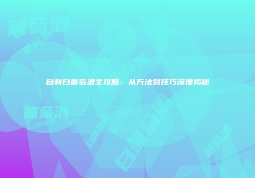 自制白葡萄酒全攻略：从方法到技巧深度揭秘