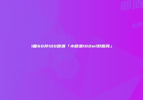 1箱60并100郎酒「小郎酒100ml好喝吗」