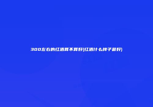 300左右的红酒算不算好(红酒什么牌子最好)