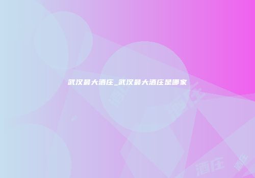 武汉最大酒庄_武汉最大酒庄是哪家