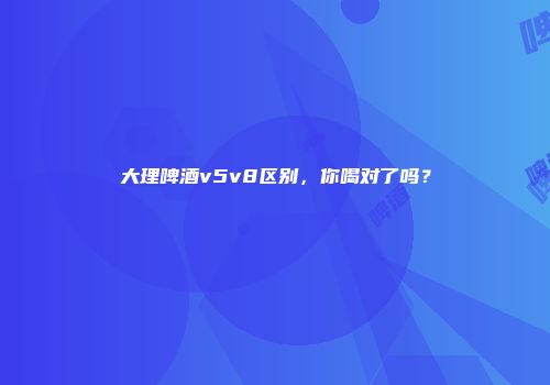 大理啤酒v5v8区别，你喝对了吗？