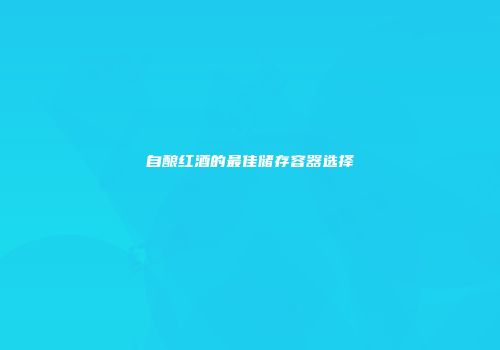 自酿红酒的最佳储存容器选择