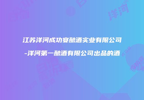 江苏洋河成功宴酿酒实业有限公司-洋河第一酿酒有限公司出品的酒
