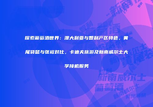 探索葡萄酒世界：澳大利亚与智利产区特色，黄尾袋鼠与张裕对比，卡迪夫旅游及新南威尔士大学接机服务
