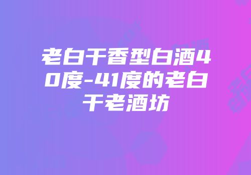 老白干香型白酒40度-41度的老白干老酒坊