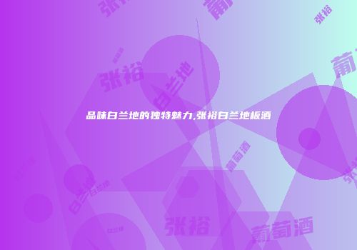 品味白兰地的独特魅力,张裕白兰地板酒