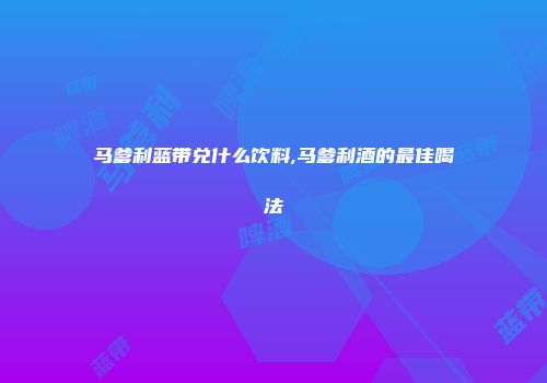 马爹利蓝带兑什么饮料,马爹利酒的最佳喝法
