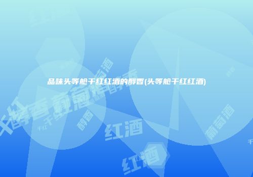 品味头等舱干红红酒的醇香(头等舱干红红酒)