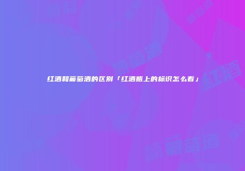 红酒和葡萄酒的区别「红酒瓶上的标识怎么看」