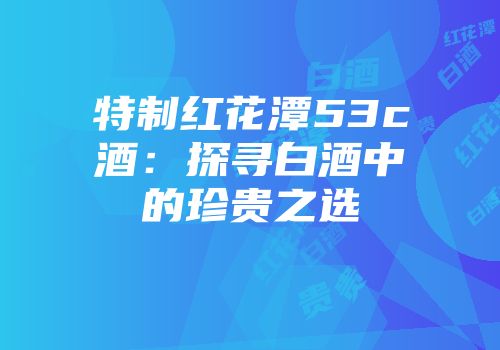 特制红花潭53c酒：探寻白酒中的珍贵之选