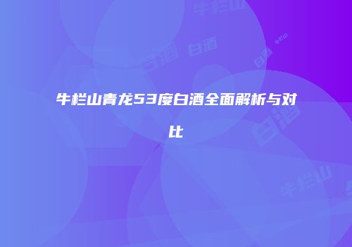 牛栏山青龙53度白酒全面解析与对比