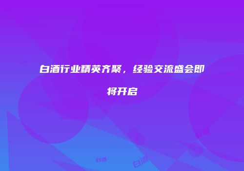 白酒行业精英齐聚，经验交流盛会即将开启
