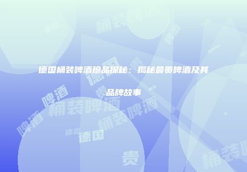 德国桶装啤酒珍品探秘：揭秘最贵啤酒及其品牌故事