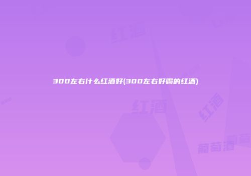 300左右什么红酒好(300左右好喝的红酒)