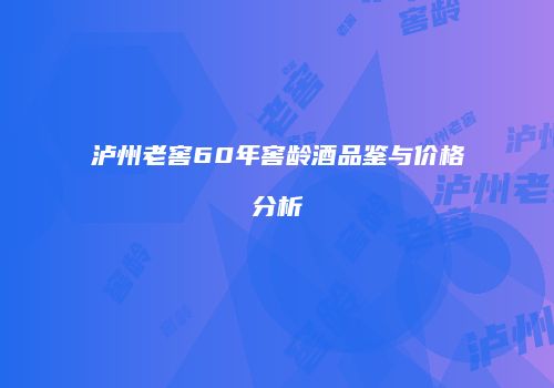 泸州老窖60年窖龄酒品鉴与价格分析
