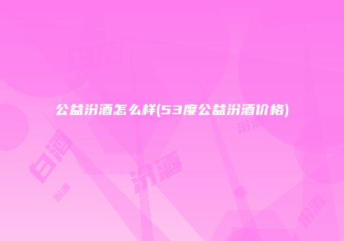 公益汾酒怎么样(53度公益汾酒价格)