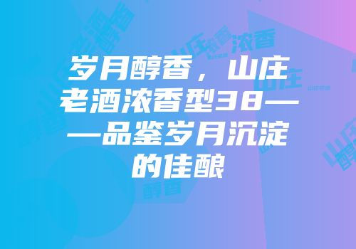 岁月醇香，山庄老酒浓香型38——品鉴岁月沉淀的佳酿