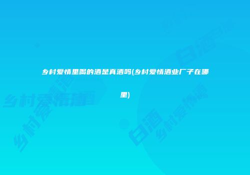 乡村爱情里喝的酒是真酒吗(乡村爱情酒业厂子在哪里)
