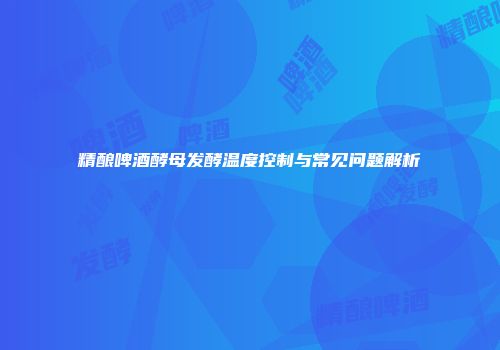 精酿啤酒酵母发酵温度控制与常见问题解析