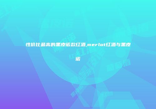 性价比最高的黑皮诺款红酒,merlot红酒与黑皮诺