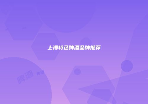 上海特色啤酒品牌推荐