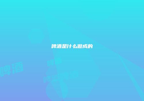 啤酒是什么做成的