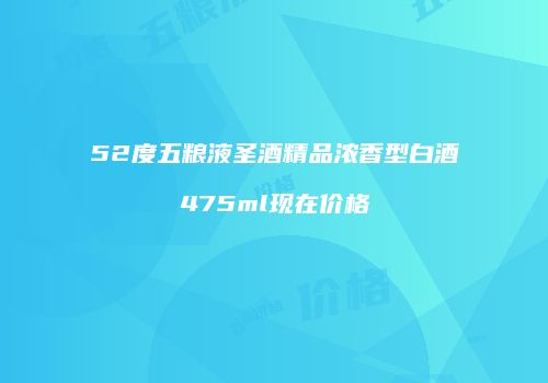52度五粮液圣酒精品浓香型白酒475ml现在价格