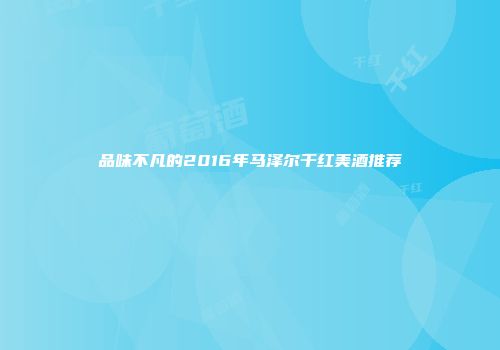 品味不凡的2016年马泽尔干红美酒推荐
