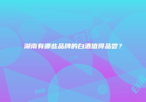 湖南有哪些品牌的白酒值得品尝？