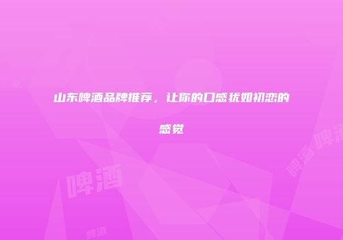 山东啤酒品牌推荐，让你的口感犹如初恋的感觉