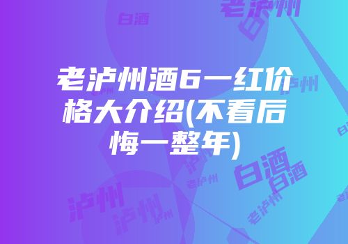 老泸州酒6一红价格大介绍(不看后悔一整年)