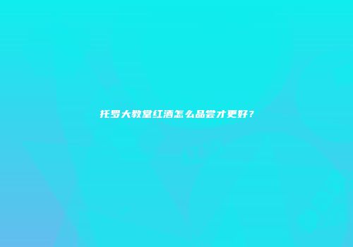 托罗大教堂红酒怎么品尝才更好？