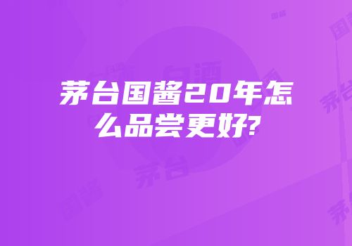 茅台国酱20年怎么品尝更好?