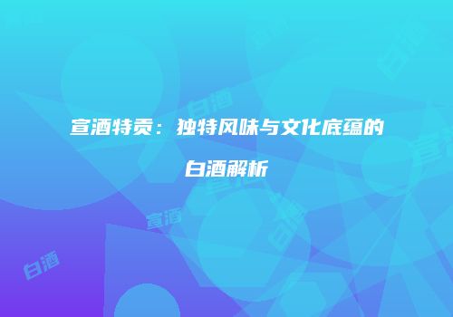 宣酒特贡：独特风味与文化底蕴的白酒解析