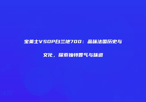 宝莱士VSOP白兰地700：品味法国历史与文化，探索独特香气与味道