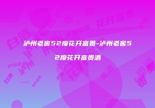 泸州老窖52度花开富贵-泸州老窖52度花开富贵酒