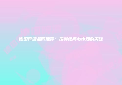 德国啤酒品牌推荐：探寻经典与未知的美味