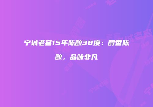 宁城老窖15年陈酿38度：醇香陈酿，品味非凡
