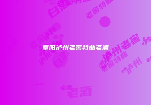 阜阳泸州老窖特曲老酒