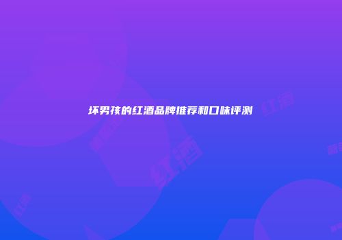 坏男孩的红酒品牌推荐和口味评测