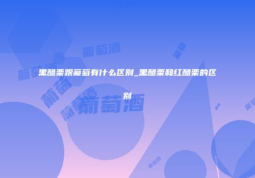 黑醋栗跟葡萄有什么区别_黑醋栗和红醋栗的区别