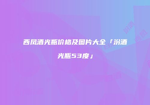 西凤酒光瓶价格及图片大全「汾酒光瓶53度」